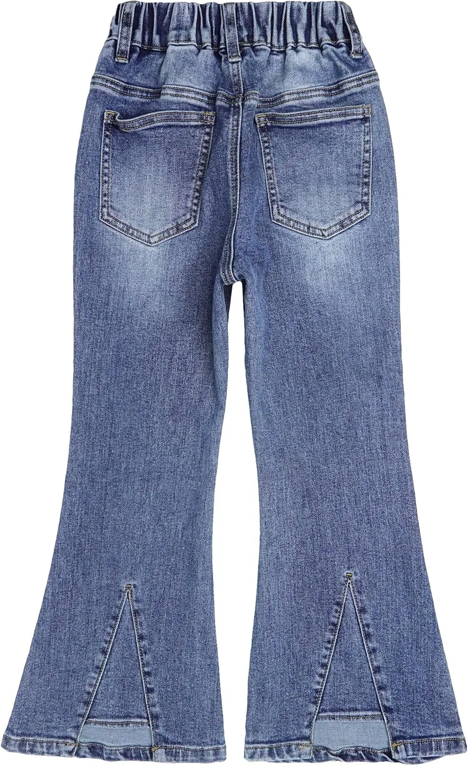 KIDSCOOL SPACE Girls Flared Denim Pants, 18M-14T Wide Age Ranges Elastic Waistband Inside Stretchy Slim Jeans