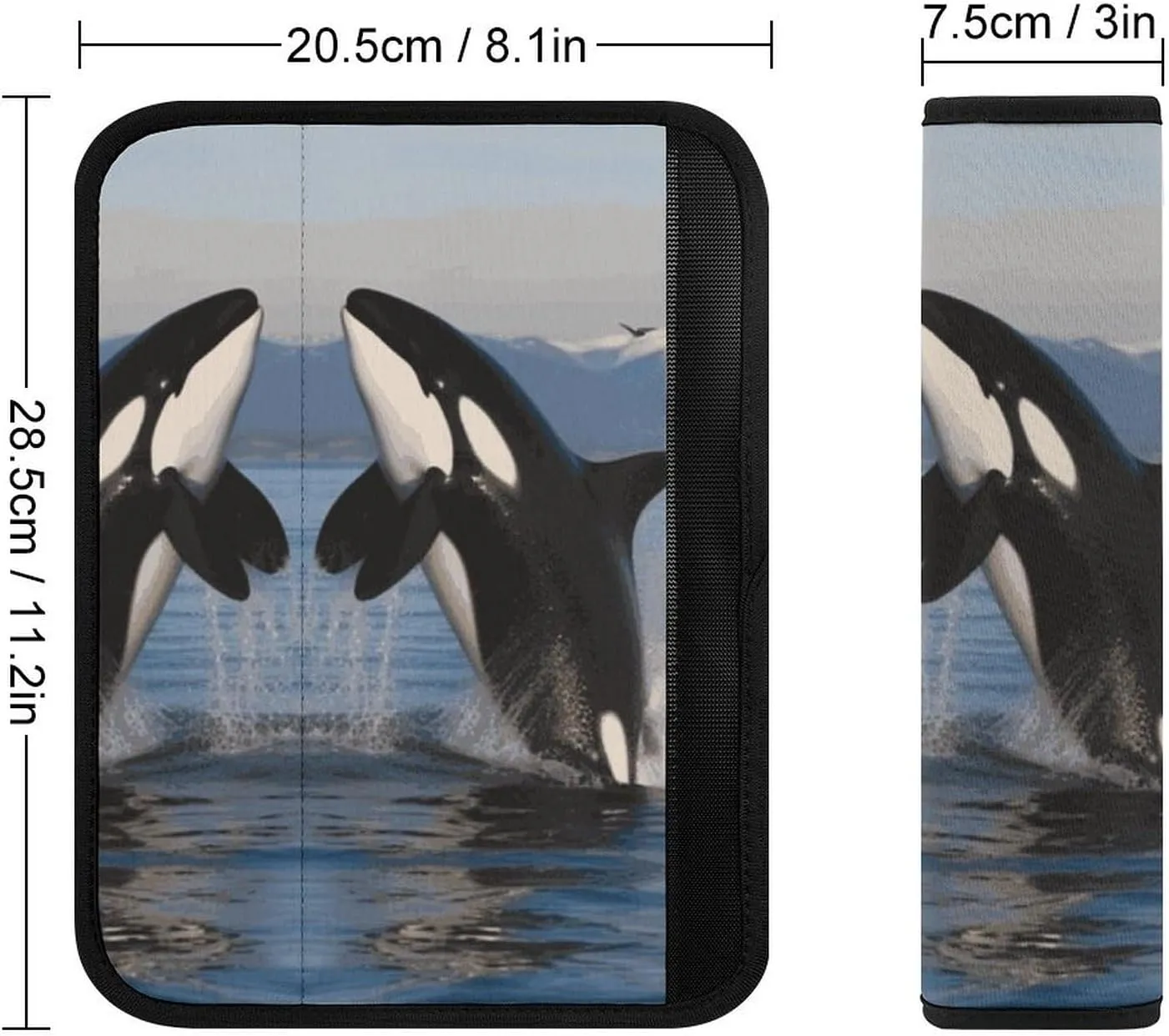 Killer Whale Auto Seat Belt Cover 1PCS Universal Car Seat Belt Shoulder Protector Pad, Protect Your Shoulders and Neck for Car Seat Belt, Shoulder Bag, Backpack