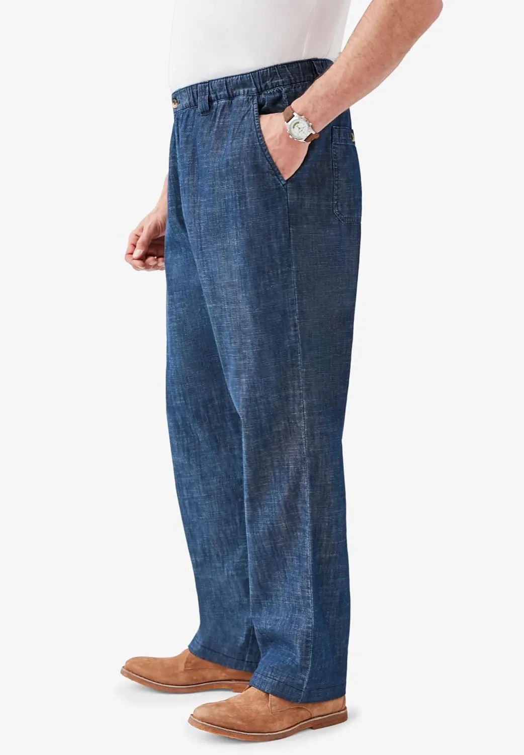 KingSize Men's Big & Tall Knockarounds Full-Elastic Waist Pants