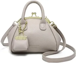 Kiss Lock Purse and Handbags,Vintage Crossbody Bags Mini Kisslock Top-handle Satchel Bags Women Design Clutch Purses
