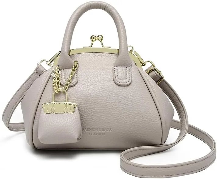 Kiss Lock Purse and Handbags,Vintage Crossbody Bags Mini Kisslock Top-handle Satchel Bags Women Design Clutch Purses