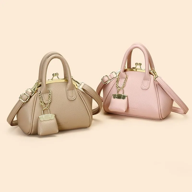 Kiss Lock Purse and Handbags,Vintage Crossbody Bags Mini Kisslock Top-handle Satchel Bags Women Design Clutch Purses