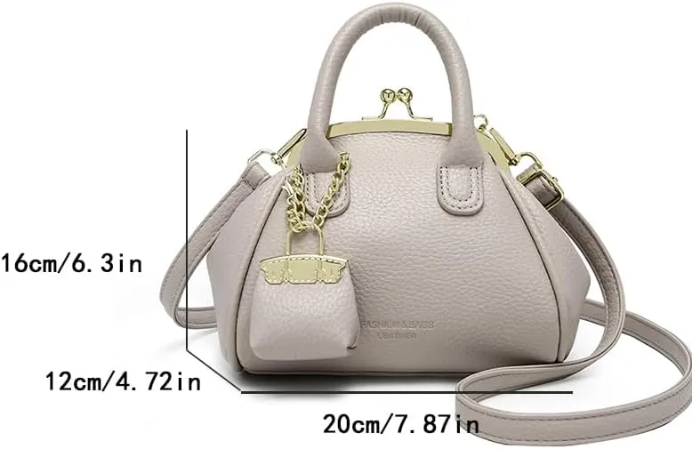 Kiss Lock Purse and Handbags,Vintage Crossbody Bags Mini Kisslock Top-handle Satchel Bags Women Design Clutch Purses