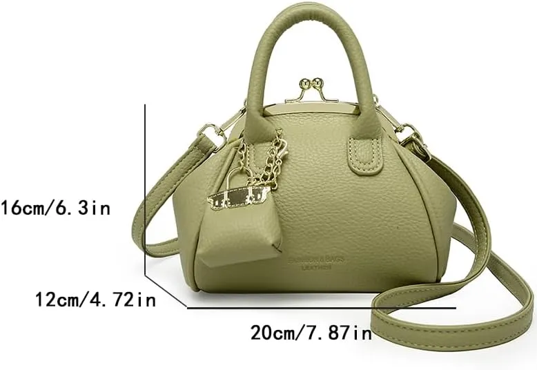 Kiss Lock Purse and Handbags,Vintage Crossbody Bags Mini Kisslock Top-handle Satchel Bags Women Design Clutch Purses