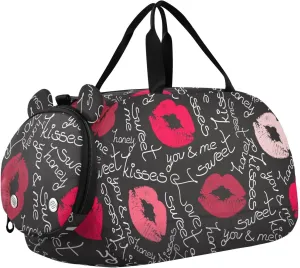 Kiss Traces Duffel Bags for Boys Small Gym Bags for Teens Dance Bag for Girls