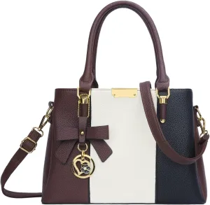 KKXIU 3 Zippered Compartments Purses and Handbags for Women Top Handle Satchel Shoulder Ladies Bags