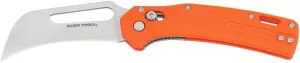 Klein Tools 44056 Pocket Knife, Stainless Steel Hawkbill Blade for Cable Skinning and Line Work, Bar Lock, Orange Handle with Lanyard Hole