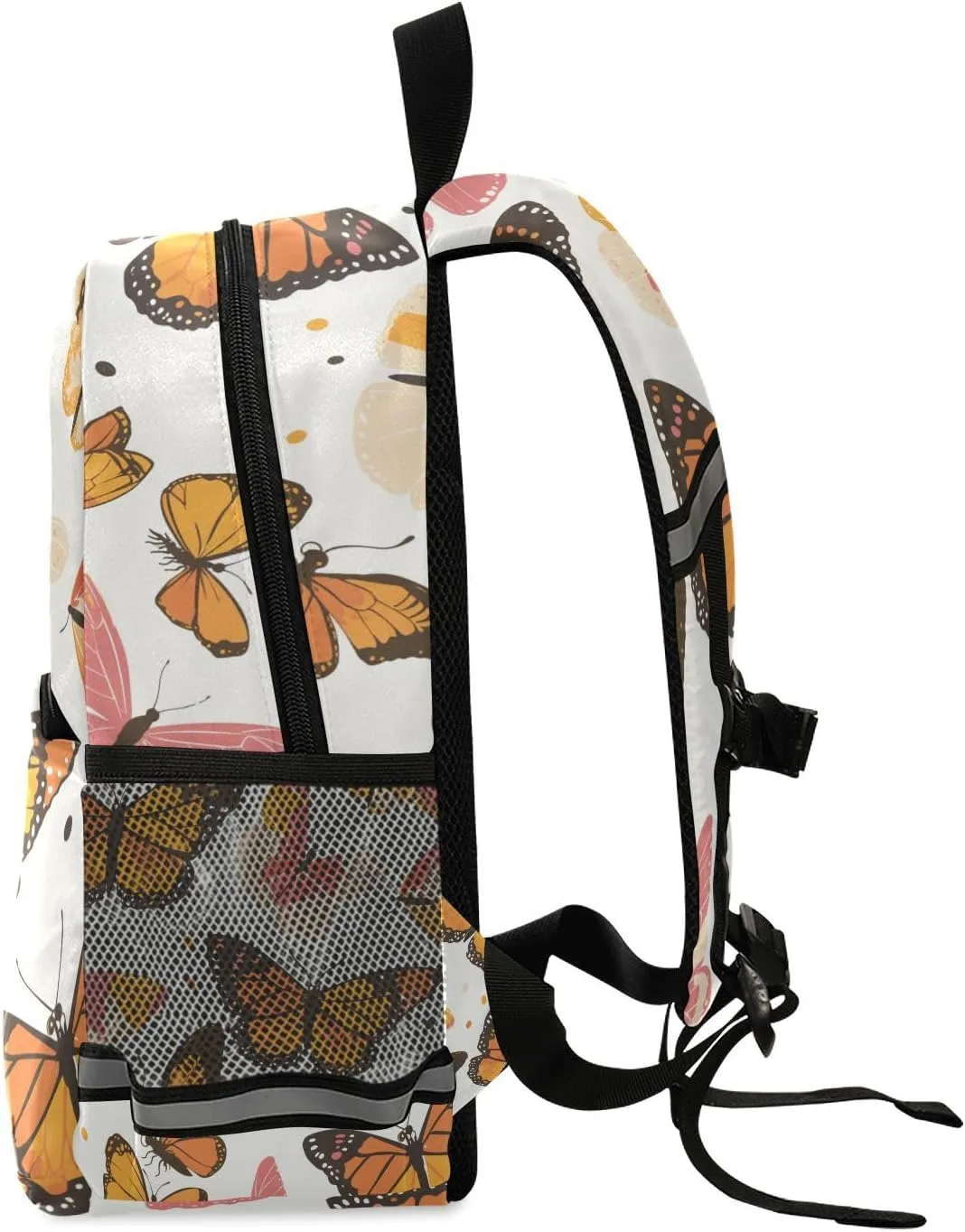 KLL Cute Boys Backpacks Monarch Butterfly Cute Travel Daypack Bookbag with Reflective Strips