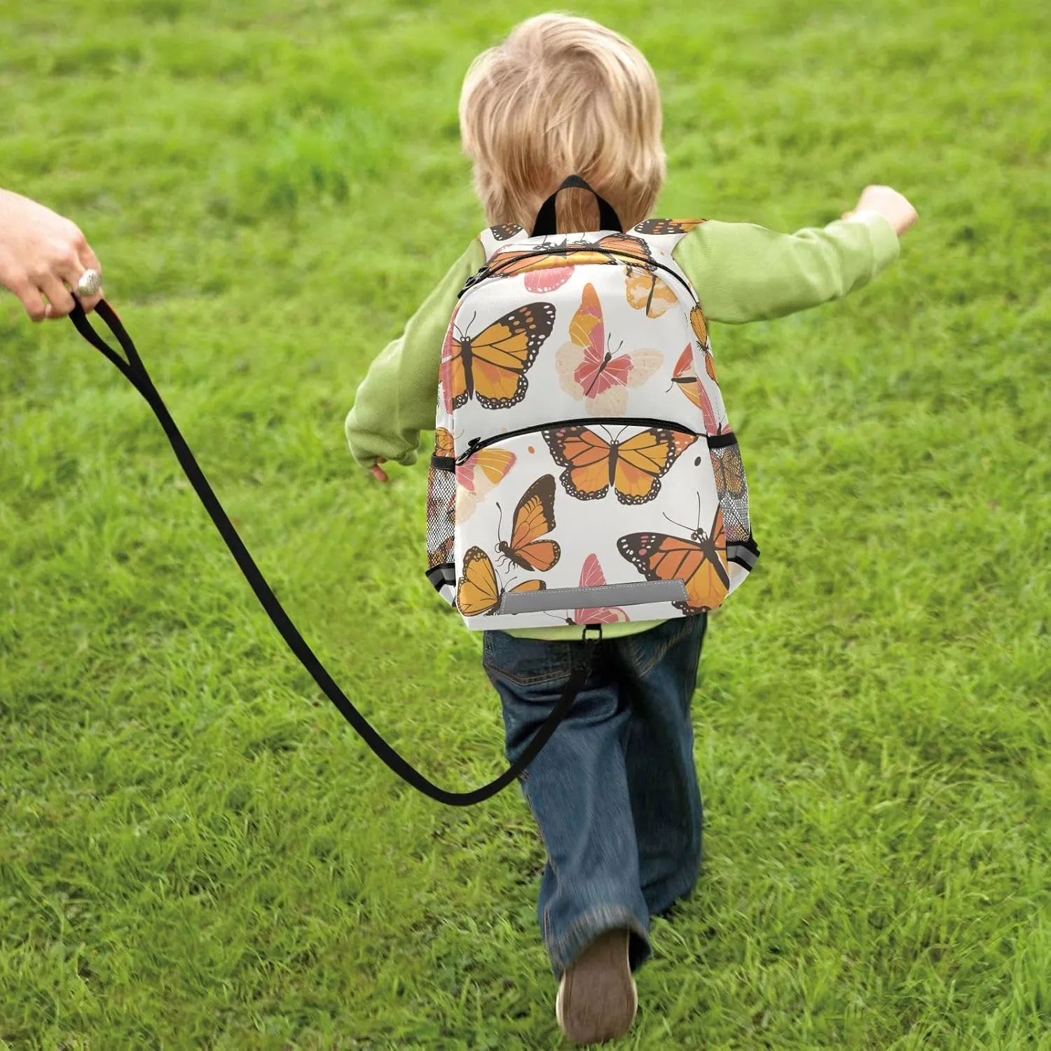 KLL Cute Boys Backpacks Monarch Butterfly Cute Travel Daypack Bookbag with Reflective Strips