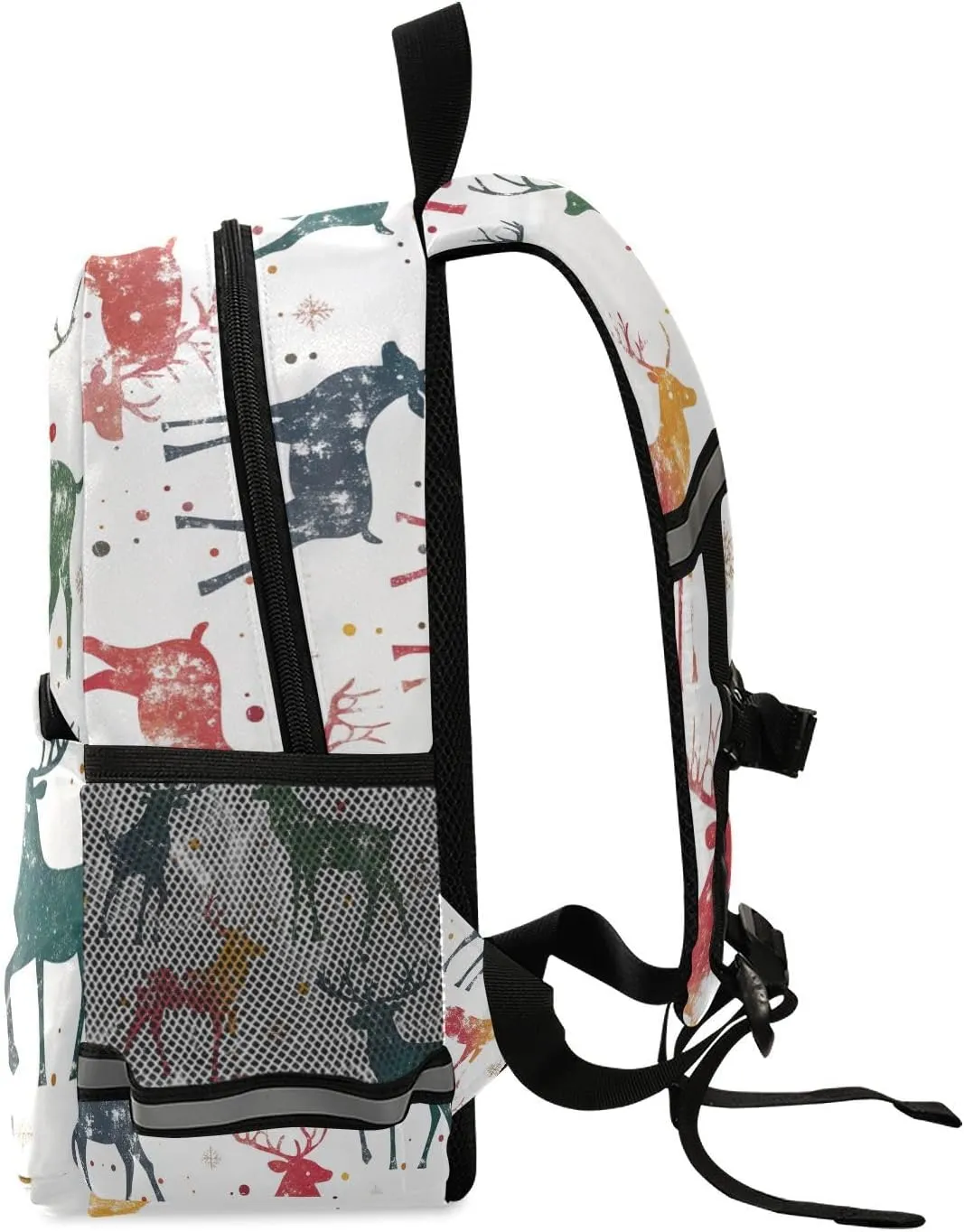 KLL Cute Toddler Girl Backpack Christmas Pattern with Reindeer Cute Travel Outdoor Daypack Book Bag for School