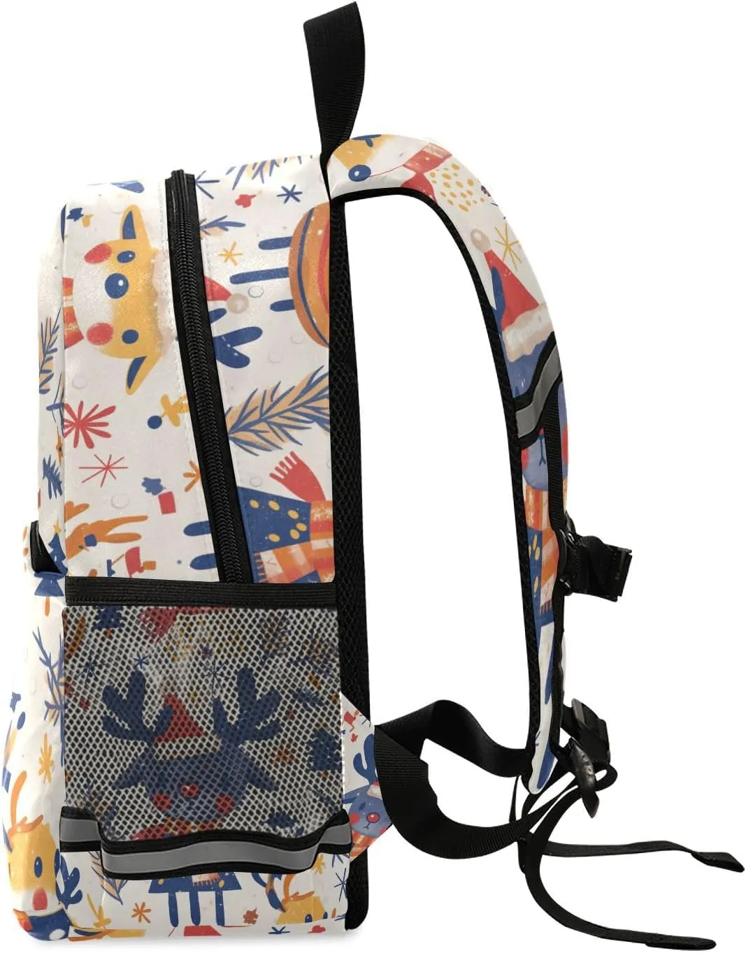 KLL Mini Little Girls Backpack Christmas Pattern Reindeer Mini Travel Outdoor Daypack Book Bag for School