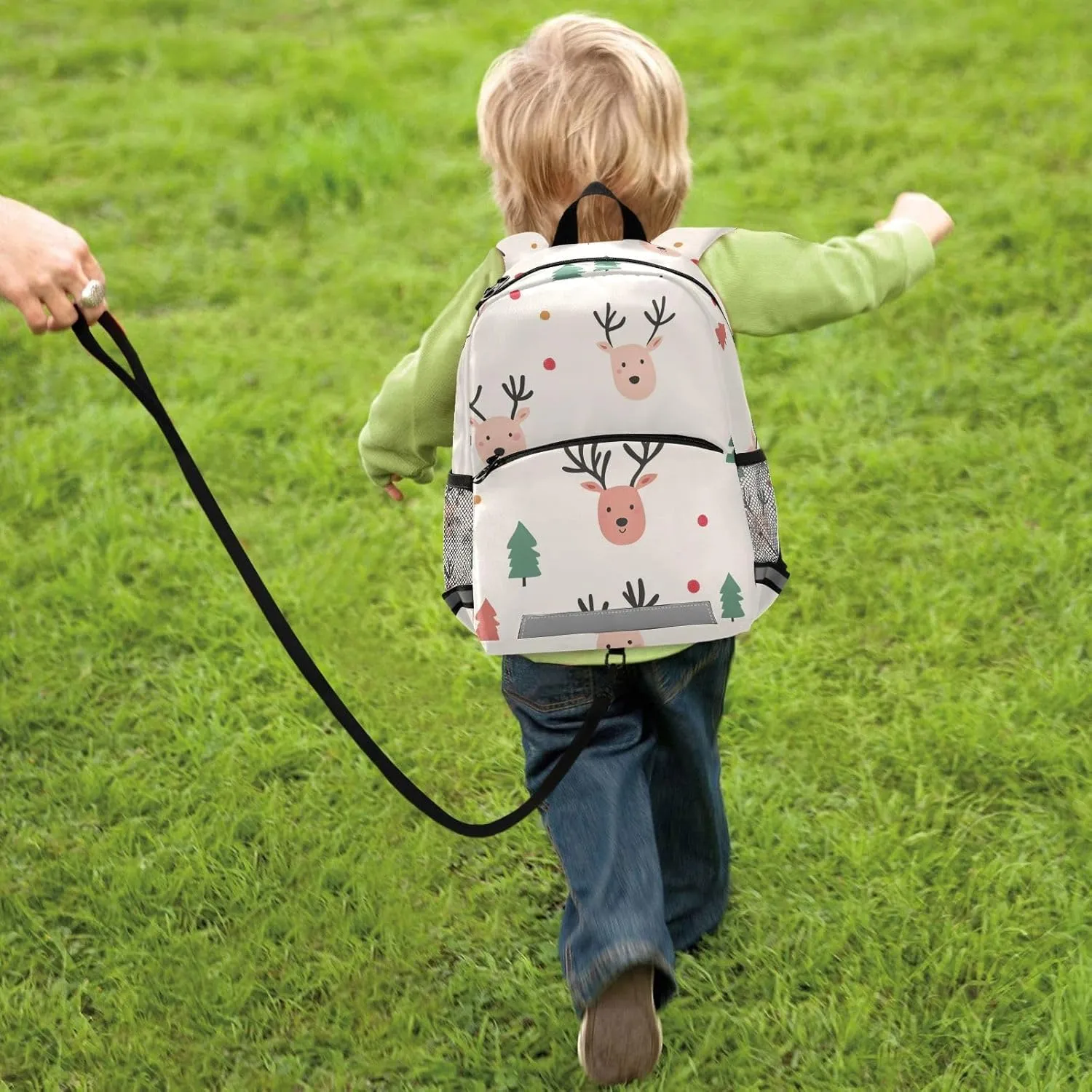 KLL Toddler Girl Backpack Cute Water Resistant School Bag Travel, Christmas Pattern with Reindeer