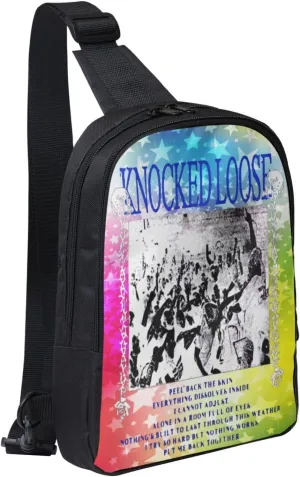 Knocked Music Loose Crossbody Bags for Women Men, Travel Hiking Sling Bag, Lightweight Handbag, Chest Purse Backpack