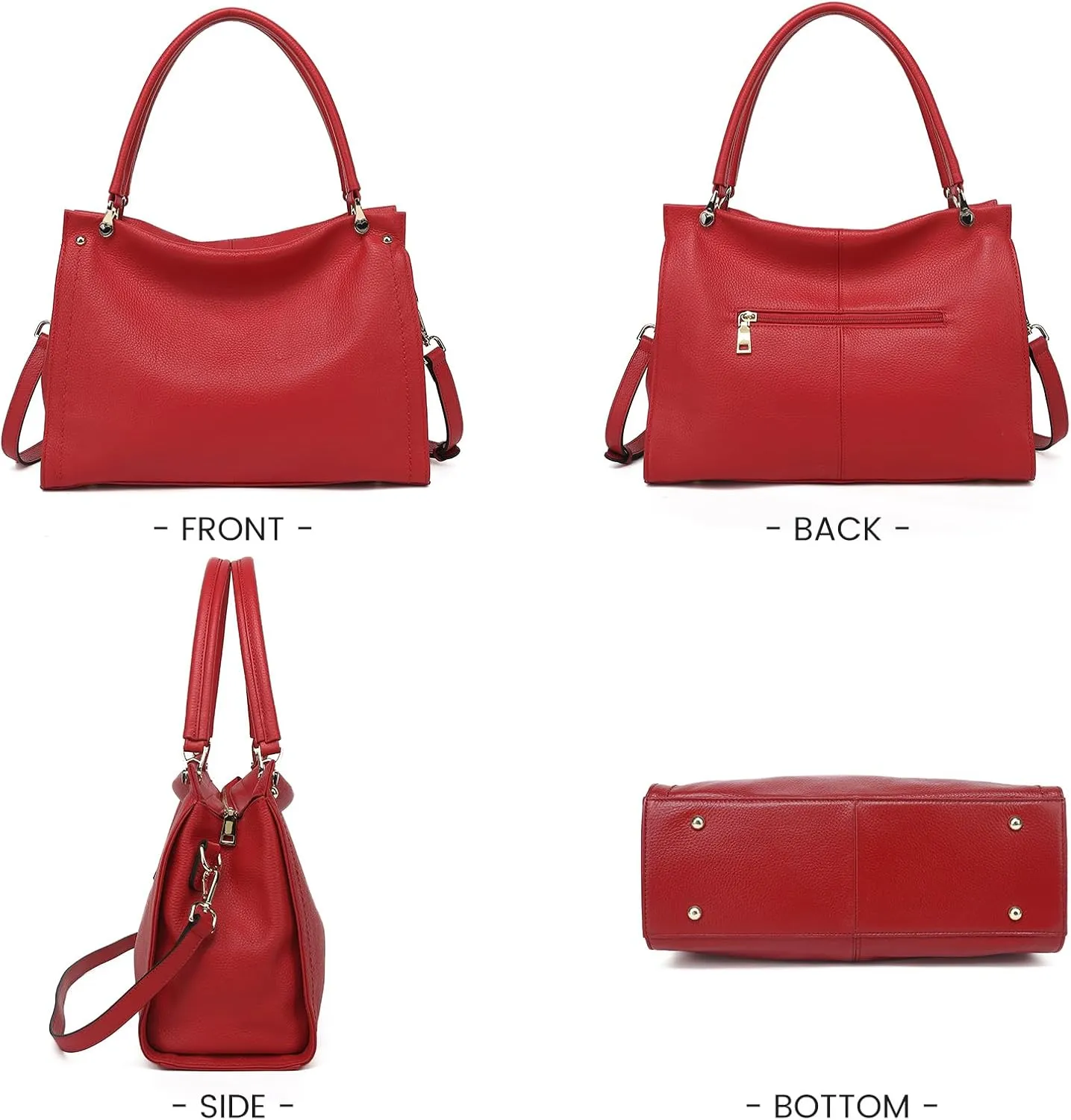 KOGTLA Women Genuine Leather Purses Handbags Tote Bag Shoulder Bag Top Handle Satchel Ladies Crossbody Hobo Bags Bucket Bag