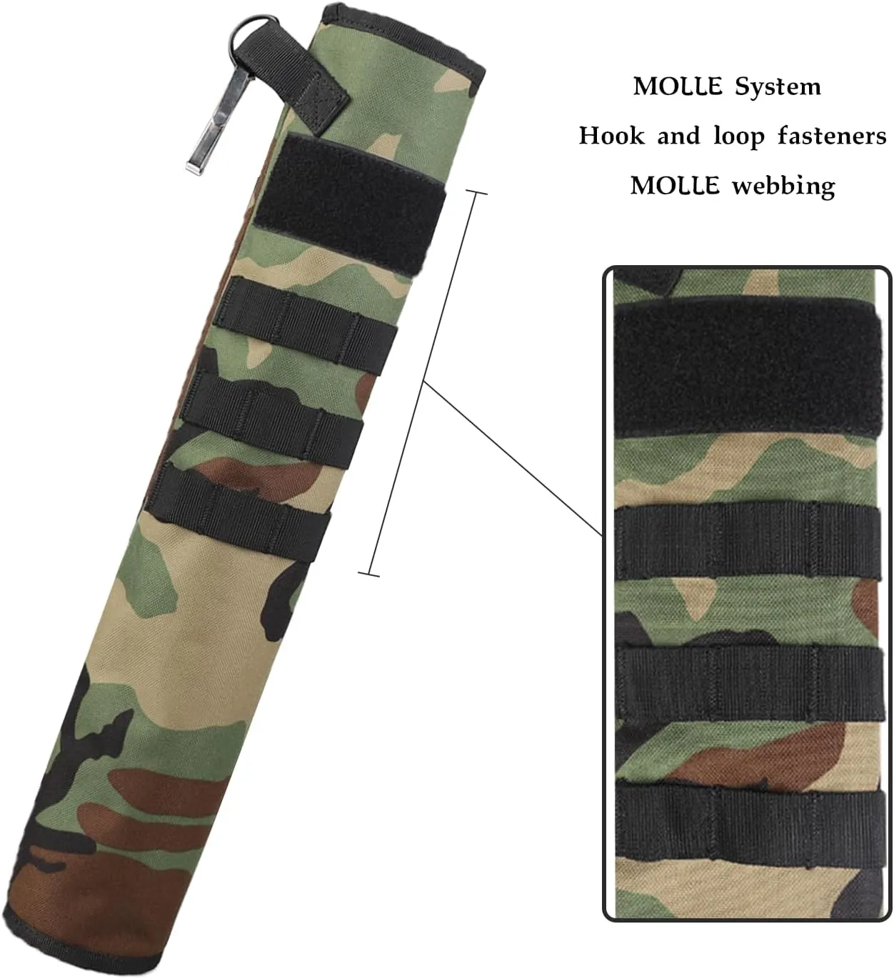 KRATARC Archery Lightweight Back Arrow Quiver Dual Use Foldable Compact Hip Arrows Bag with Molle System Hanged for Target Shooting