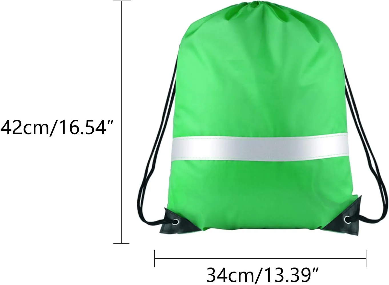 KUUQA 12 Pcs Drawstring Backpack Bag Bulk Reflective Backpack Green String Bags Cinch Sack Backpack for Team Yoga Sport Gym Traveling