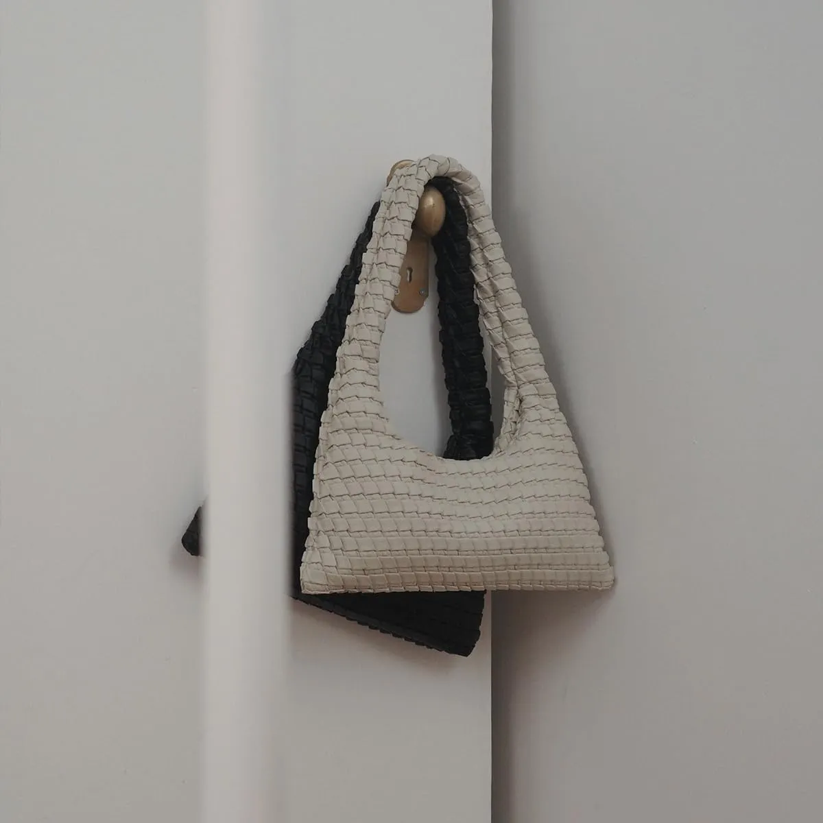 KWANI Textured HoboBag for Women - PU Leather Shoulder Bag with Magnetic Closure, Stylish Casual Tote