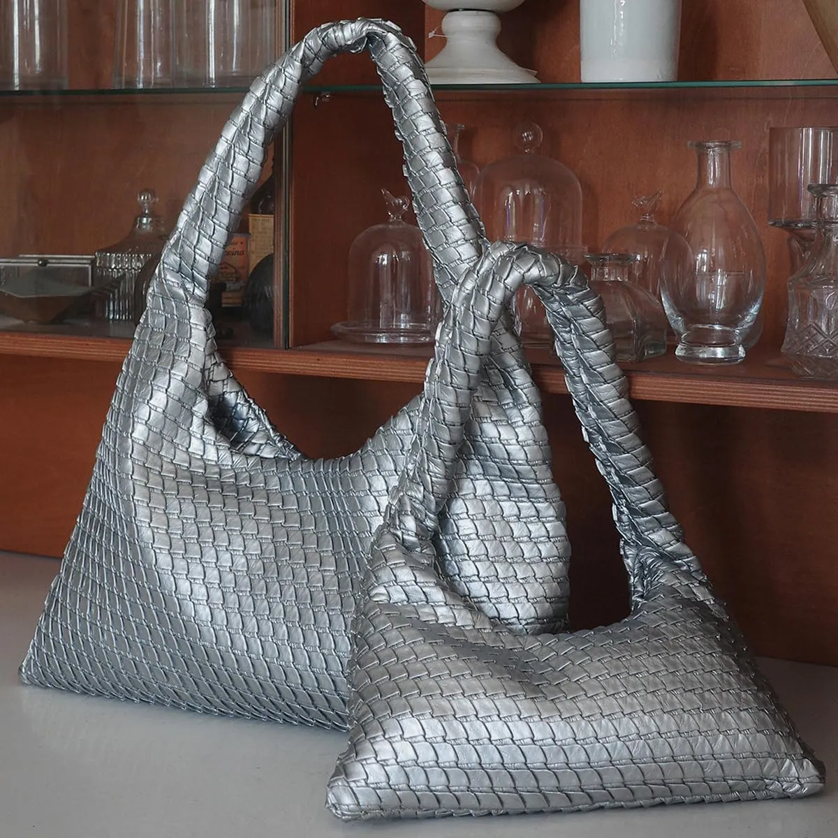 KWANI Textured HoboBag for Women - PU Leather Shoulder Bag with Magnetic Closure, Stylish Casual Tote