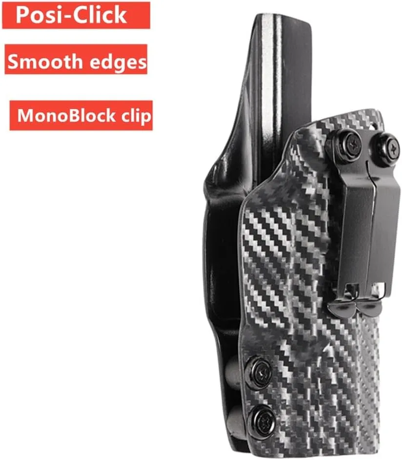 Kydex IWB Holster for Glock G19 G43X Taurus G2C G3C Canik TP9 Elite SC Inside Waistband Concealed Carry Monoblock Metal Belt Clip