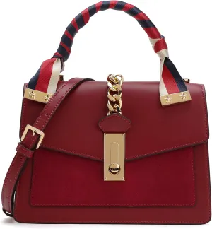 LA FESTIN Leather Top Handle Crossbody Bag for Women Small Handbag Designer Shoulder Satchel Purses with Detachable Strap