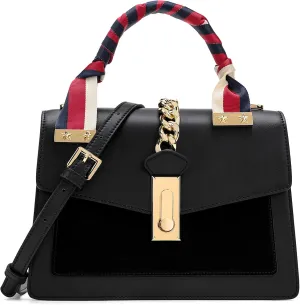 LA FESTIN Leather Top Handle Crossbody Bag for Women Small Handbag Designer Shoulder Satchel Purses with Detachable Strap