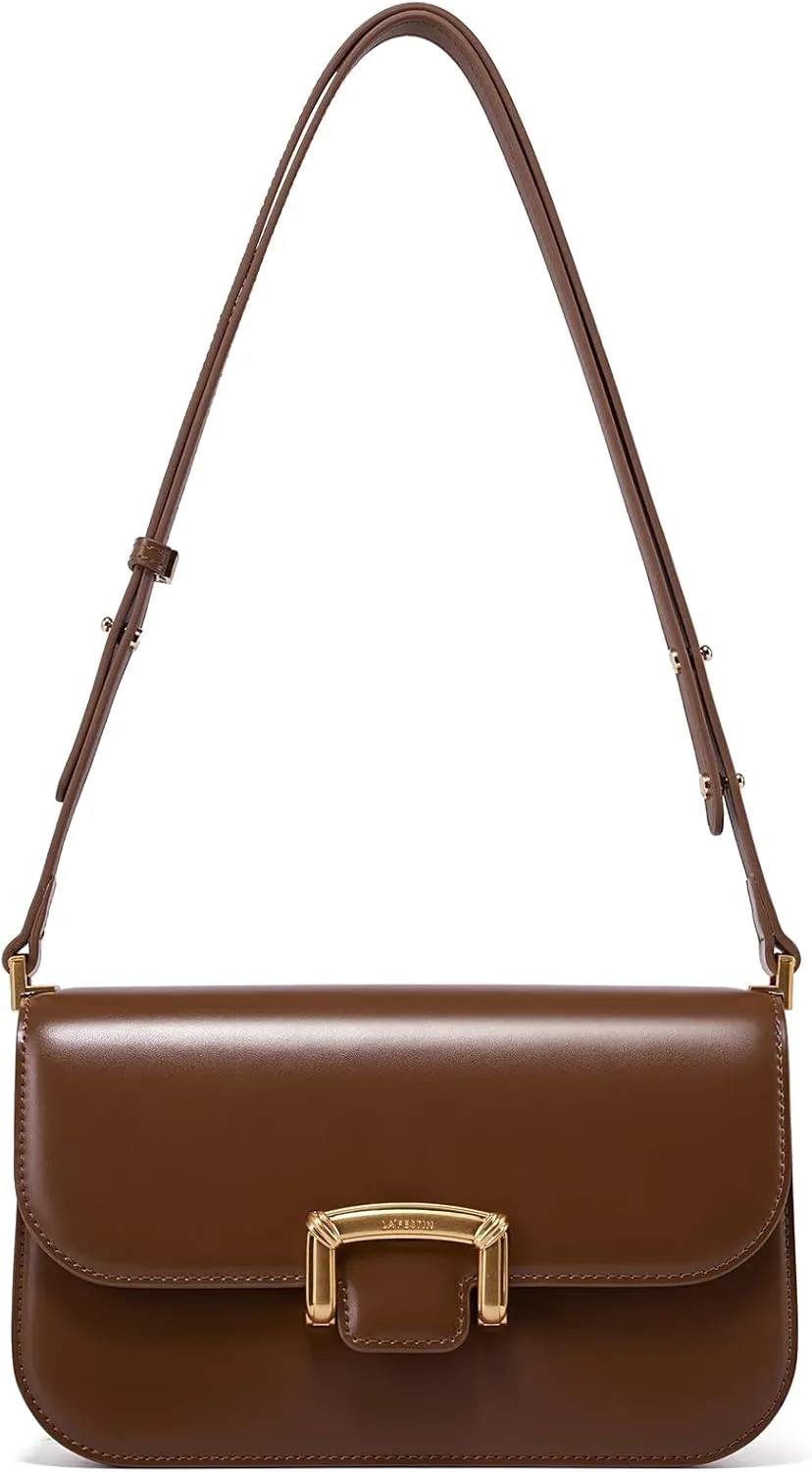 LA FESTIN Small Leather Shoulder Bag for Women - Designer Crossbody Handbag Satchel Purse with Strap for Everyday Use
