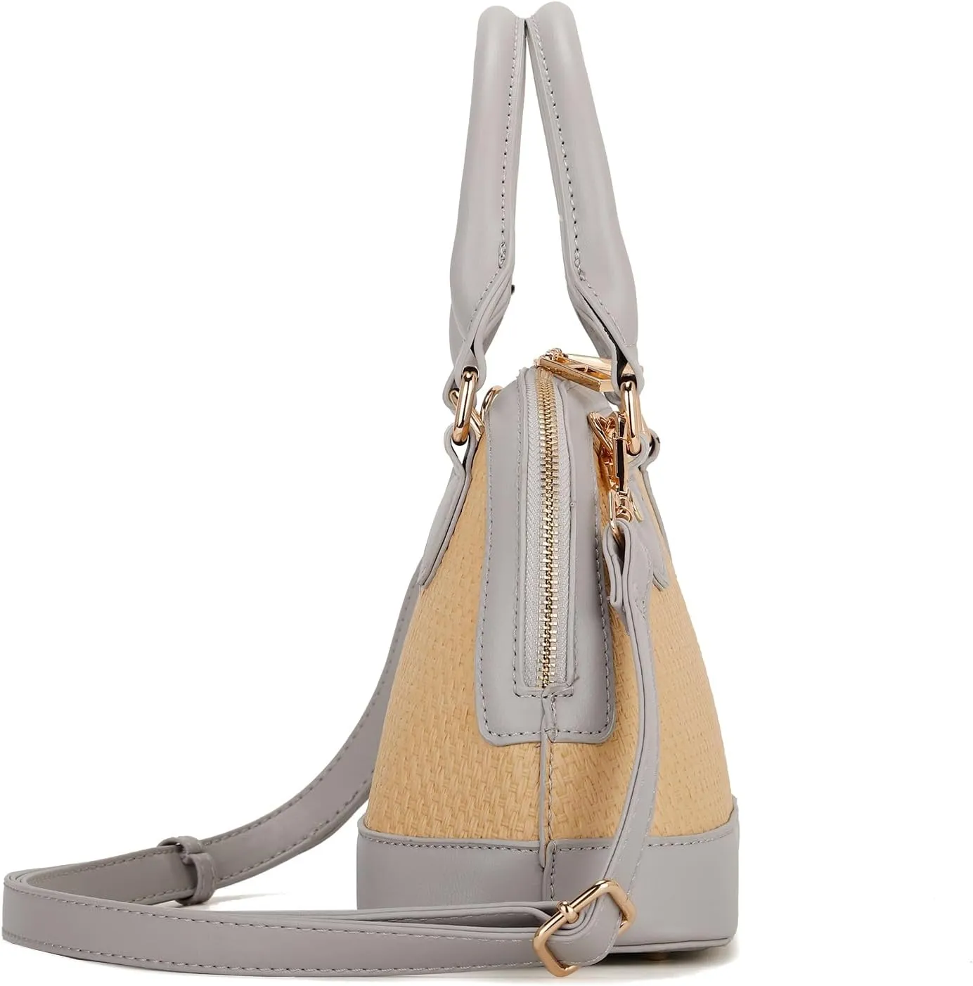 LA TERRE Zip-Around Classic Dome Satchel Bags for Women Crossbody Purse Top Handle Handbags