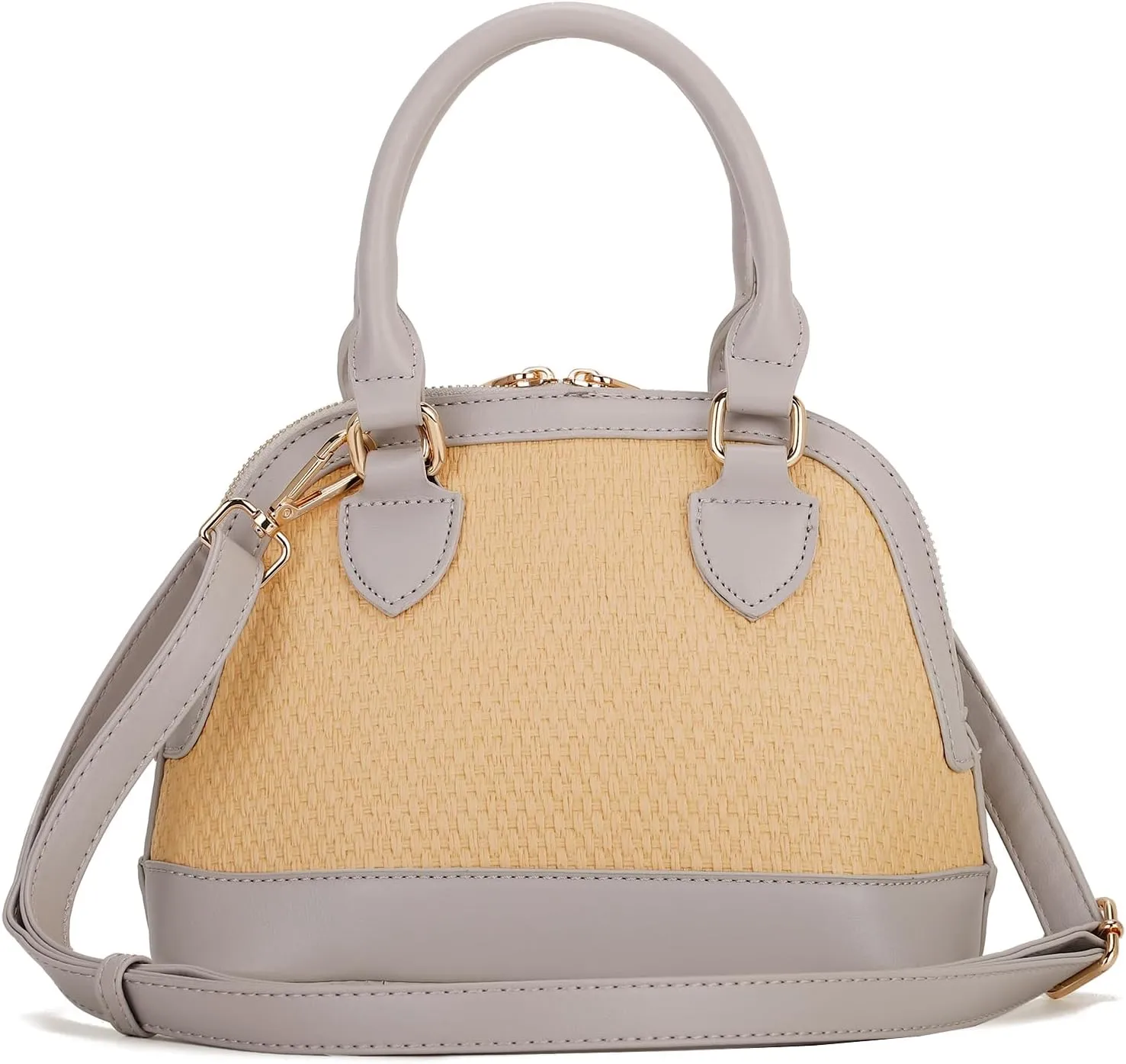 LA TERRE Zip-Around Classic Dome Satchel Bags for Women Crossbody Purse Top Handle Handbags