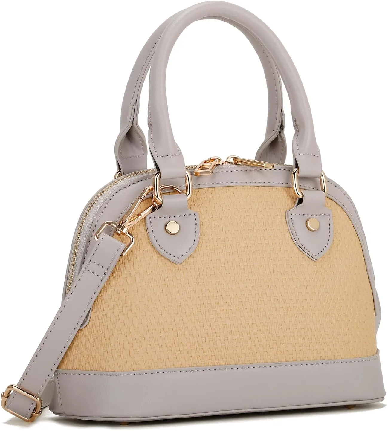 LA TERRE Zip-Around Classic Dome Satchel Bags for Women Crossbody Purse Top Handle Handbags