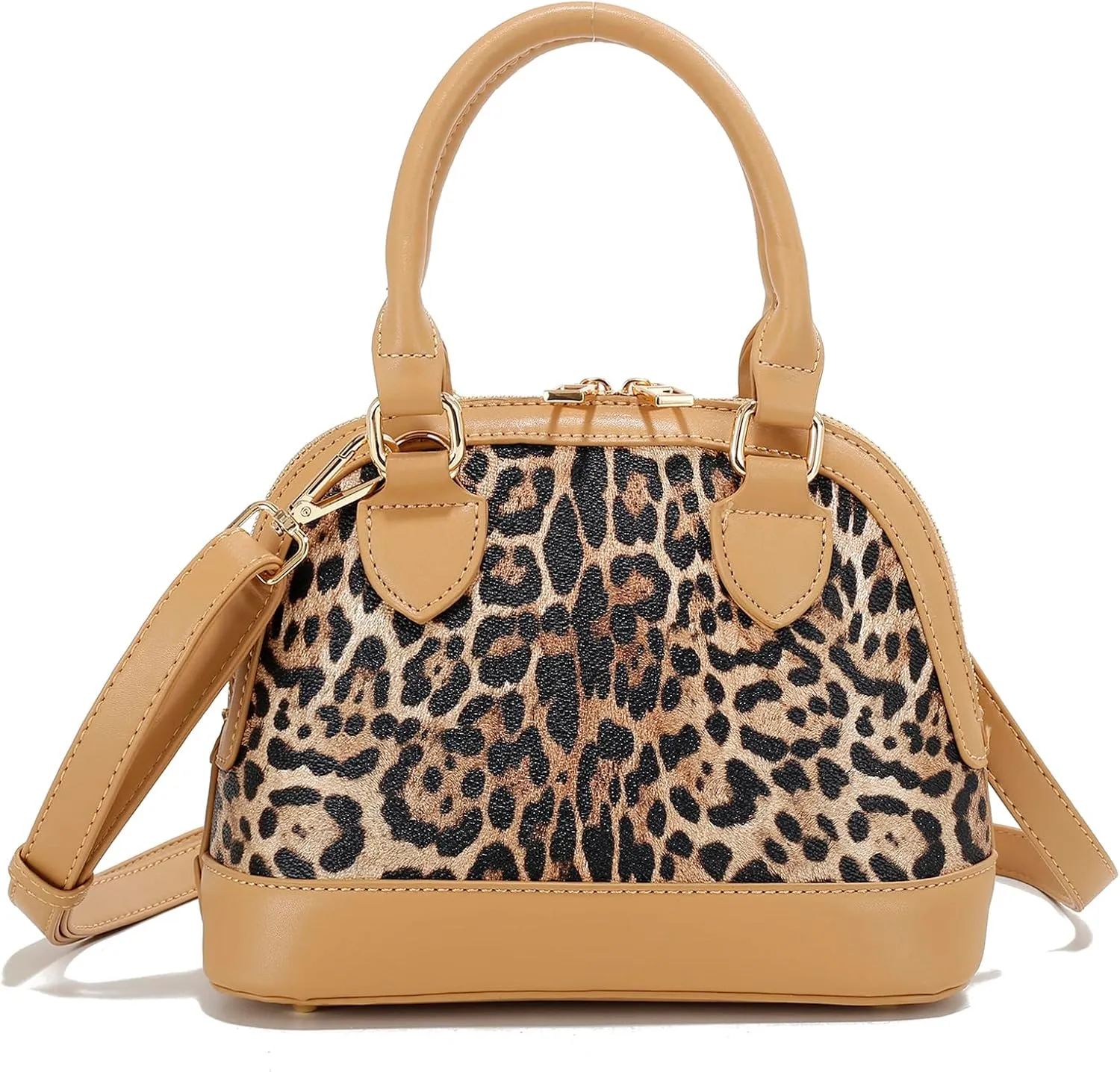 LA TERRE Zip-Around Classic Dome Satchel Bags for Women Crossbody Purse Top Handle Handbags