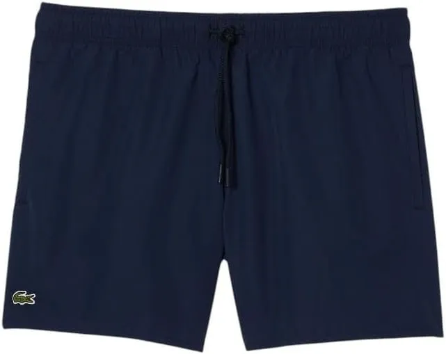 Lacoste Men's Solid Elastic Waist Swim Trunks