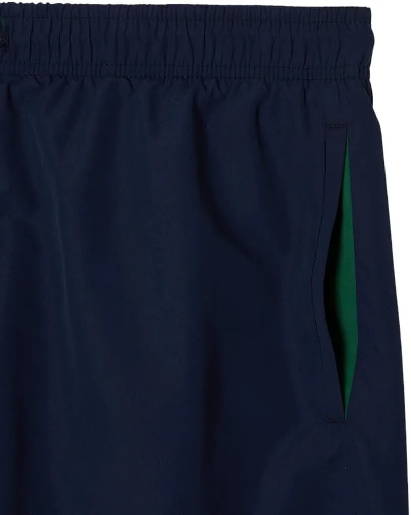 Lacoste Men's Solid Elastic Waist Swim Trunks