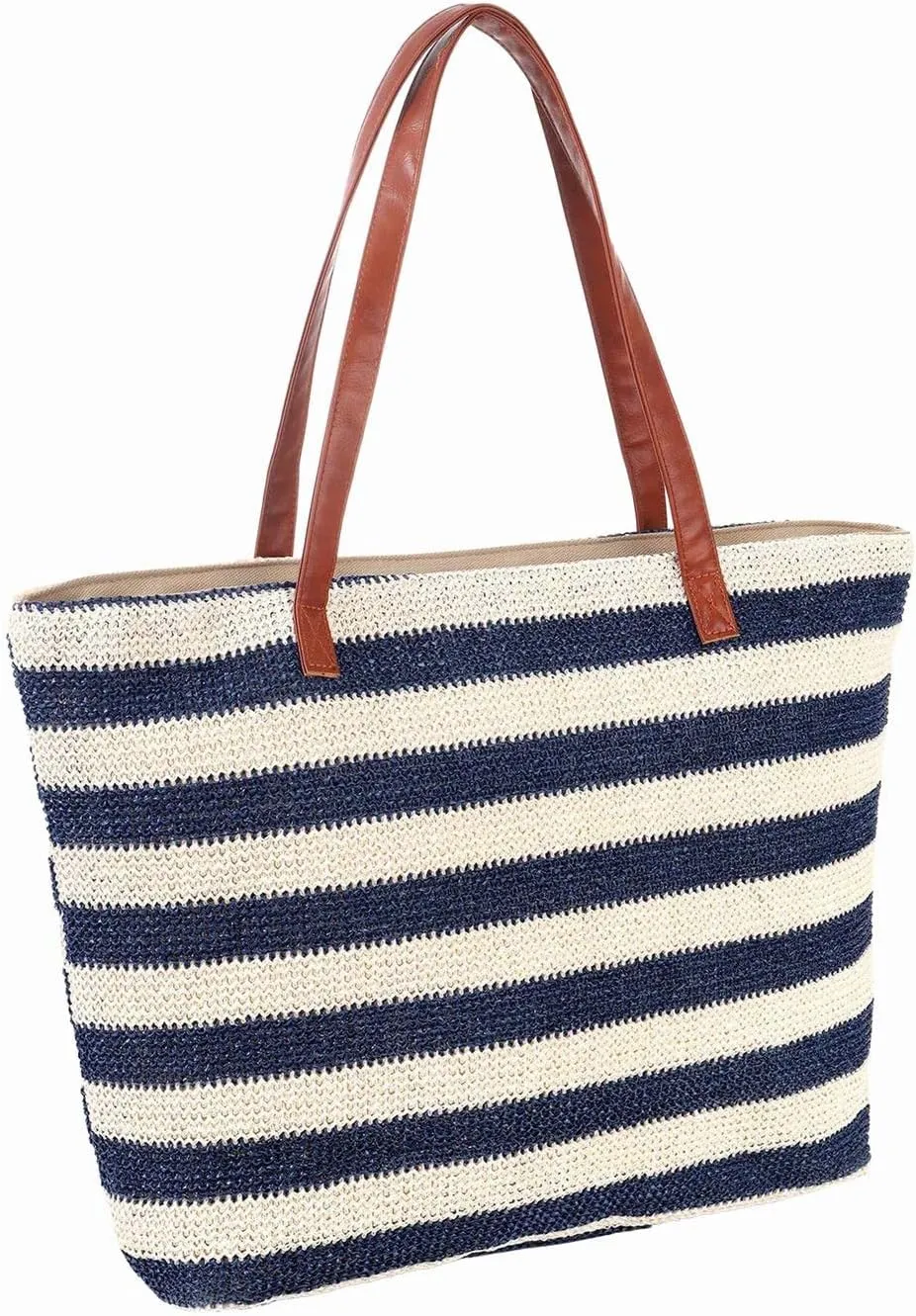 Ladies Crossbody Purse Large Straw Braided Beach Bag Striped Beach Bag Large Size Outdoor Travel Storage Tote
