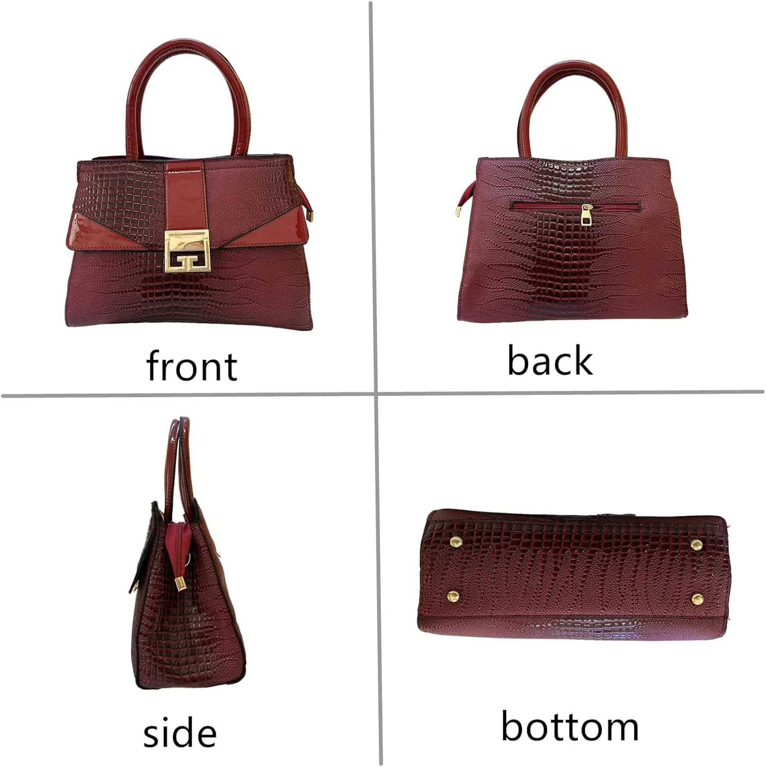 Ladies Satchel Purse Wallet Top Handle Tote Handbags Hobo Shoulder Bags Set 3pcs for women