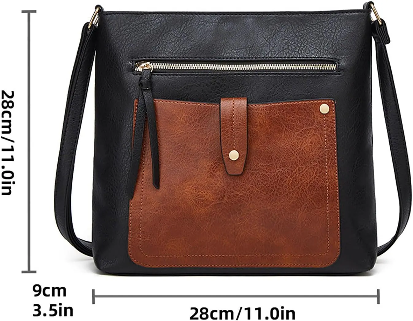 Ladies Soft Square Bags Shoulder Bag Handbag Large Capacity Pocket Crossbody Bag Stylish Messenger (Beige, One Size)