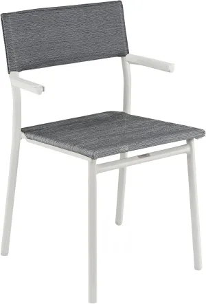 Lafuma ORON Outdoor Dining Armchair, Sand Frame - Obsidian