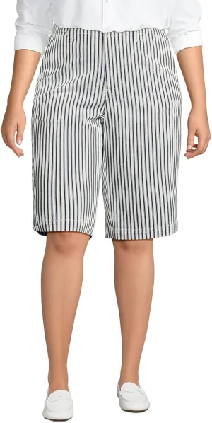 Lands' End Women's Elastic Back Classic 12" Chino Shorts