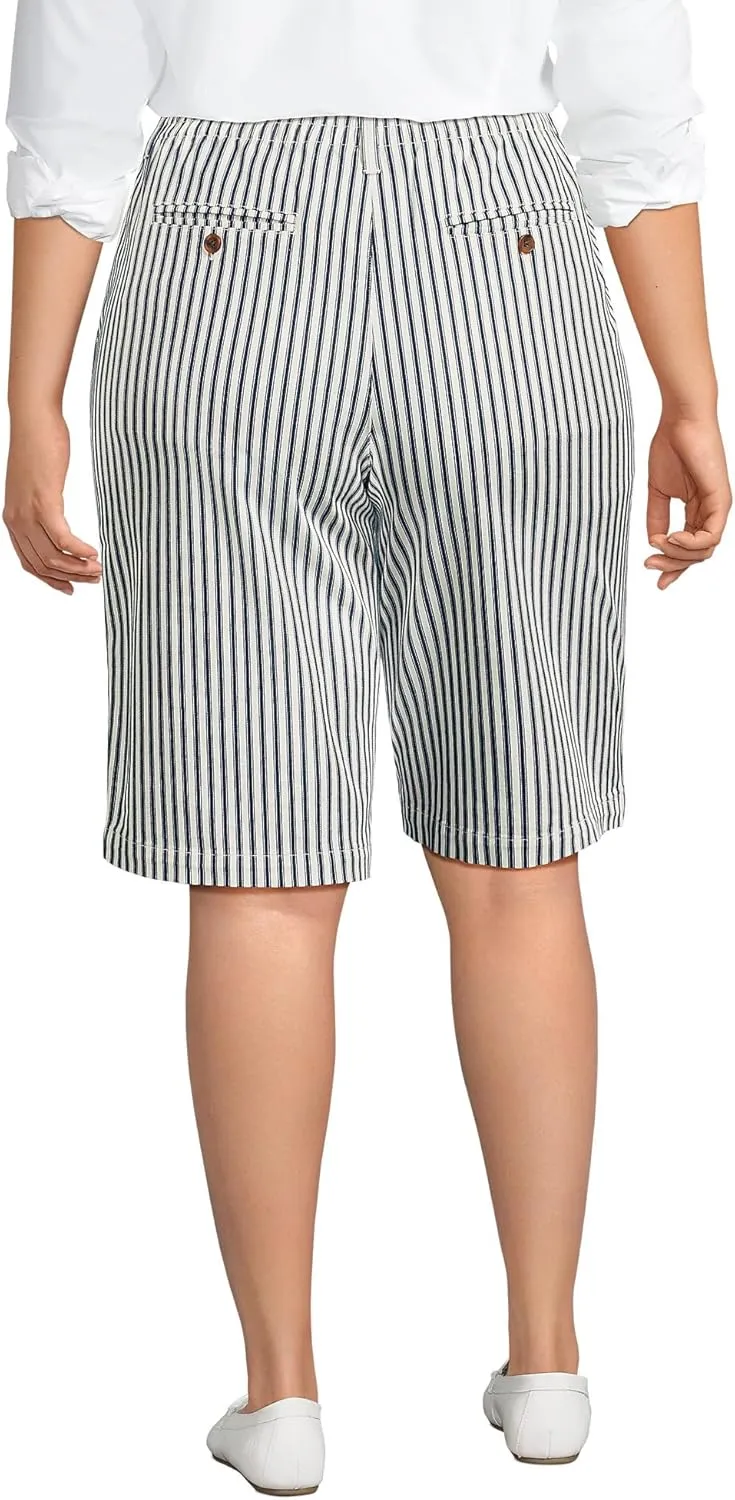 Lands' End Women's Elastic Back Classic 12" Chino Shorts
