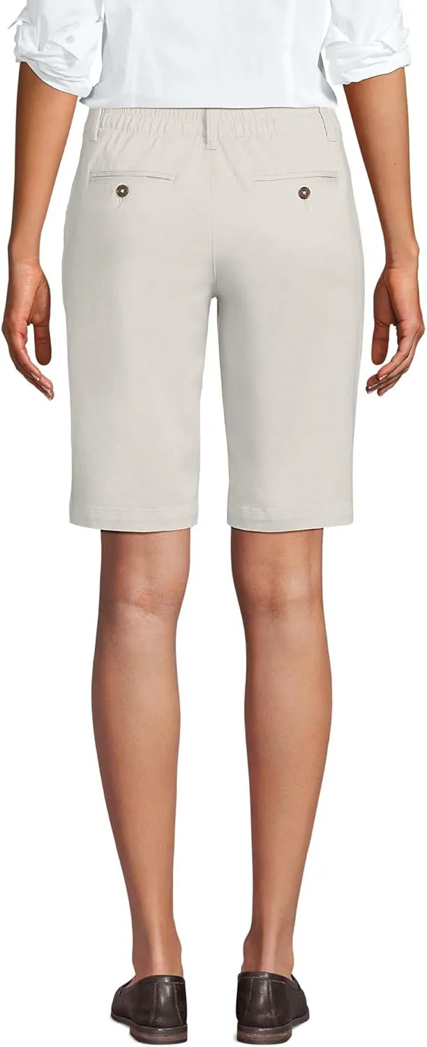 Lands' End Women's Elastic Back Classic 12" Chino Shorts