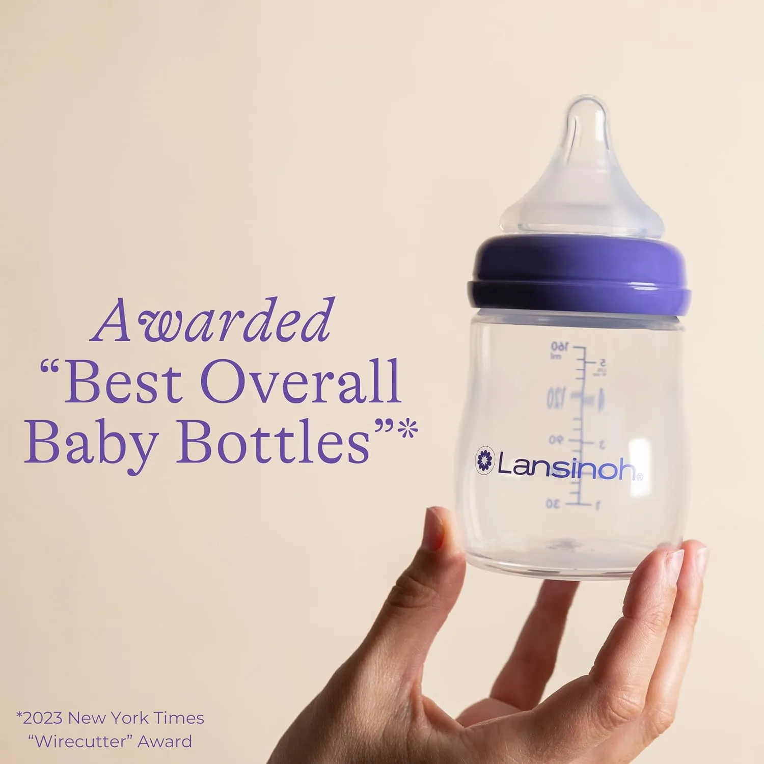 Lansinoh Anti-Colic Baby Bottles for Breastfeeding Babies, 5 Ounces, 3 Count, Includes 3 Slow Flow Nipples, Size S