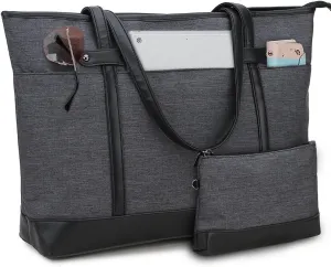 Laptop Tote Bag for Women,RAVUO Water Resistant 15.6 Inch Computer Handbag Purse Teacher Bag With Portable Small Pouch