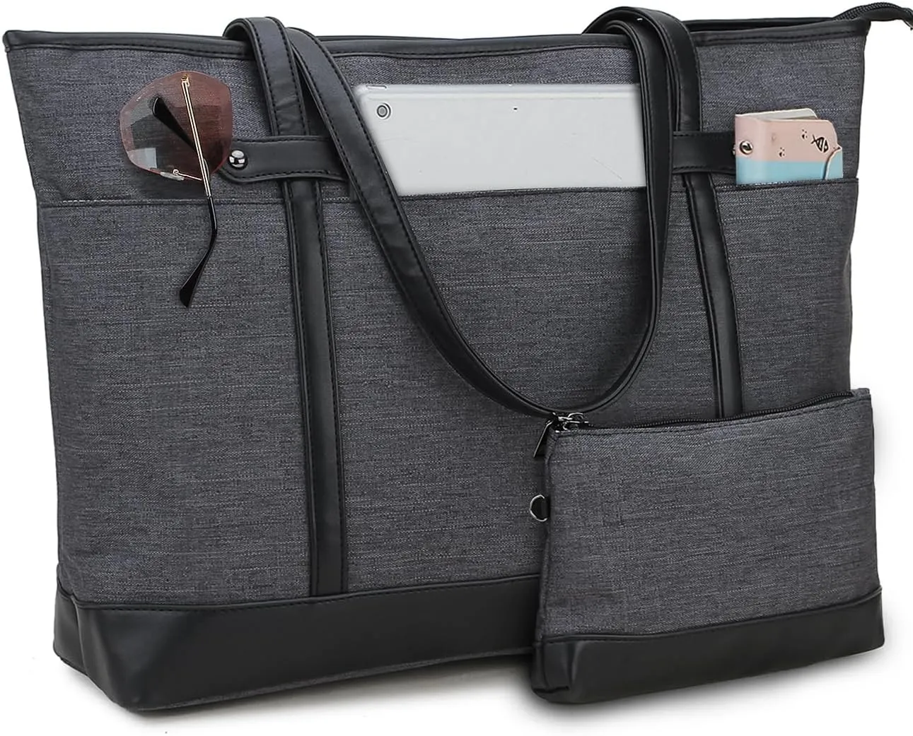 Laptop Tote Bag for Women,RAVUO Water Resistant 15.6 Inch Computer Handbag Purse Teacher Bag With Portable Small Pouch