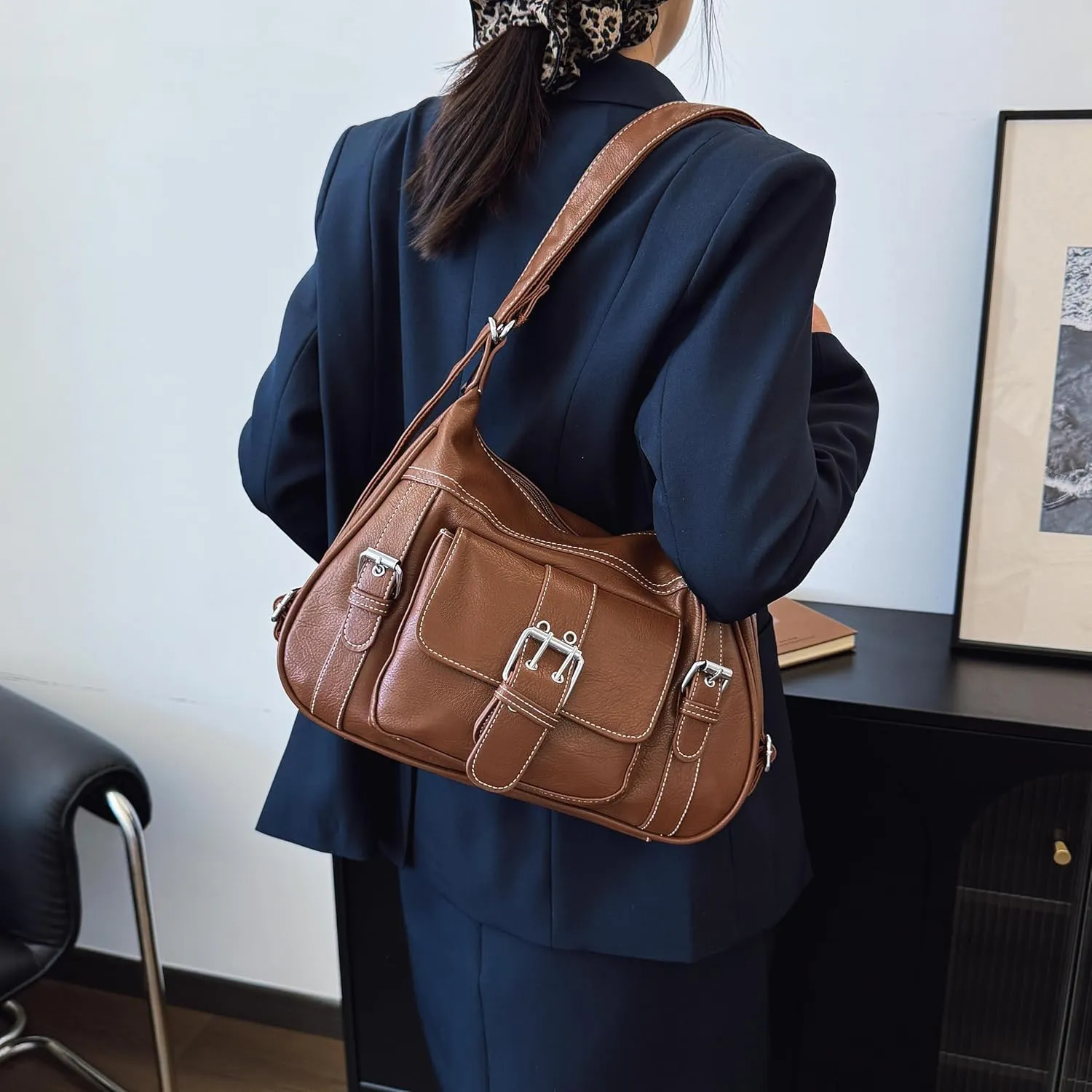 Large Shoulder Handbag Hobo Bags Satchel Crossbody Bags For Women Trendy Fashion Shoulder Bag Vintage Underarm Bag