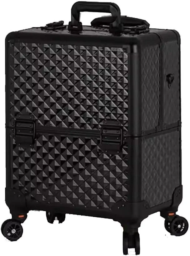 Large Space Travelling Trolley Box, Lockable Beauty Case, Beauty Nail Polish Jewellery Case, with Wheels
