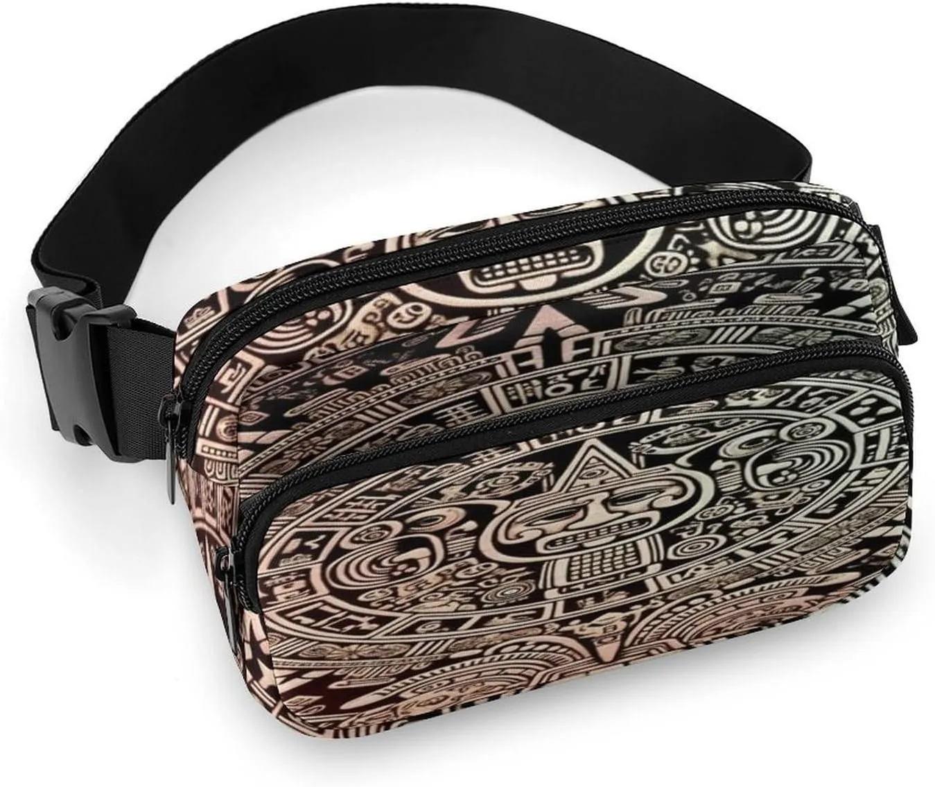 Large Waist Packs with Adjustable Strap,Mayan Calendar End Of The World CrossBody Fanny Pack Casual Bag for Travel Sports Running Hiking