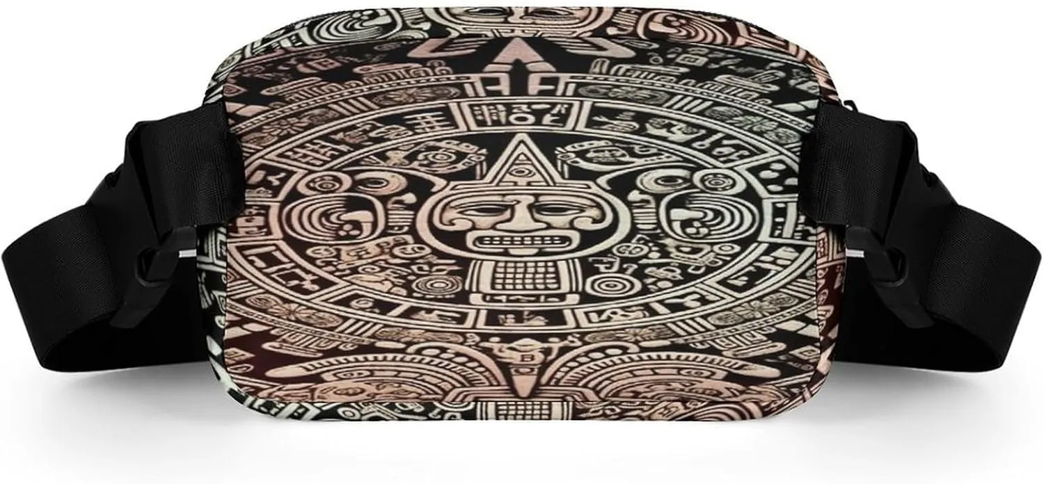 Large Waist Packs with Adjustable Strap,Mayan Calendar End Of The World CrossBody Fanny Pack Casual Bag for Travel Sports Running Hiking