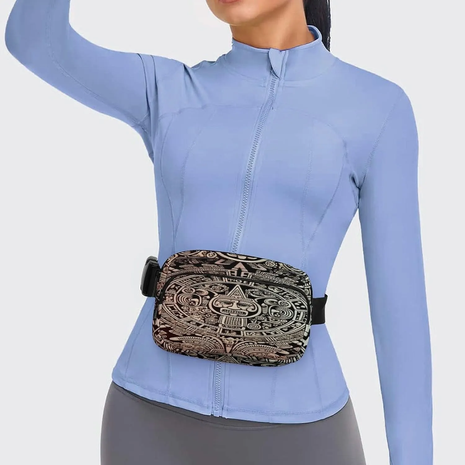 Large Waist Packs with Adjustable Strap,Mayan Calendar End Of The World CrossBody Fanny Pack Casual Bag for Travel Sports Running Hiking