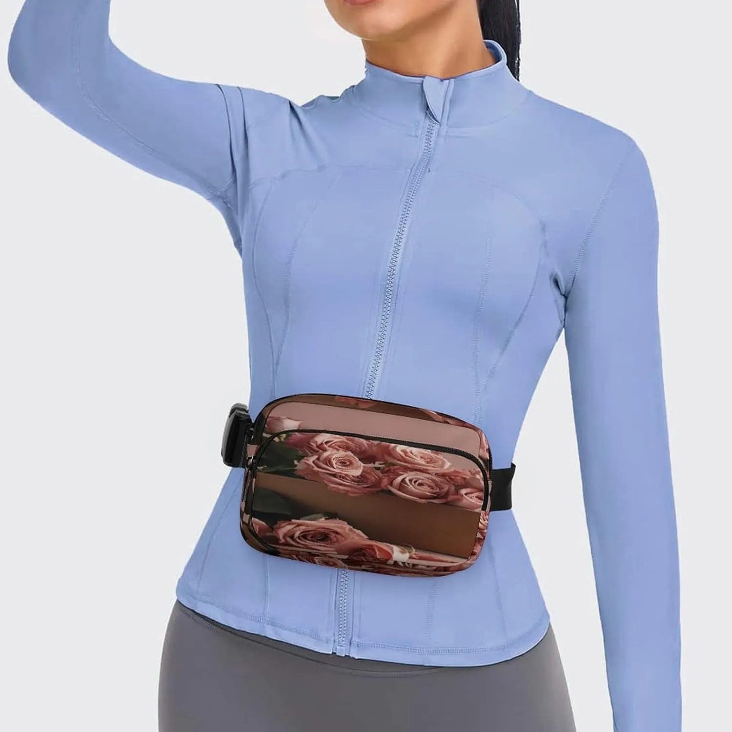 Large Waist Packs with Adjustable Strap,Roses in Box CrossBody Fanny Pack Casual Bag for Travel Sports Running Hiking
