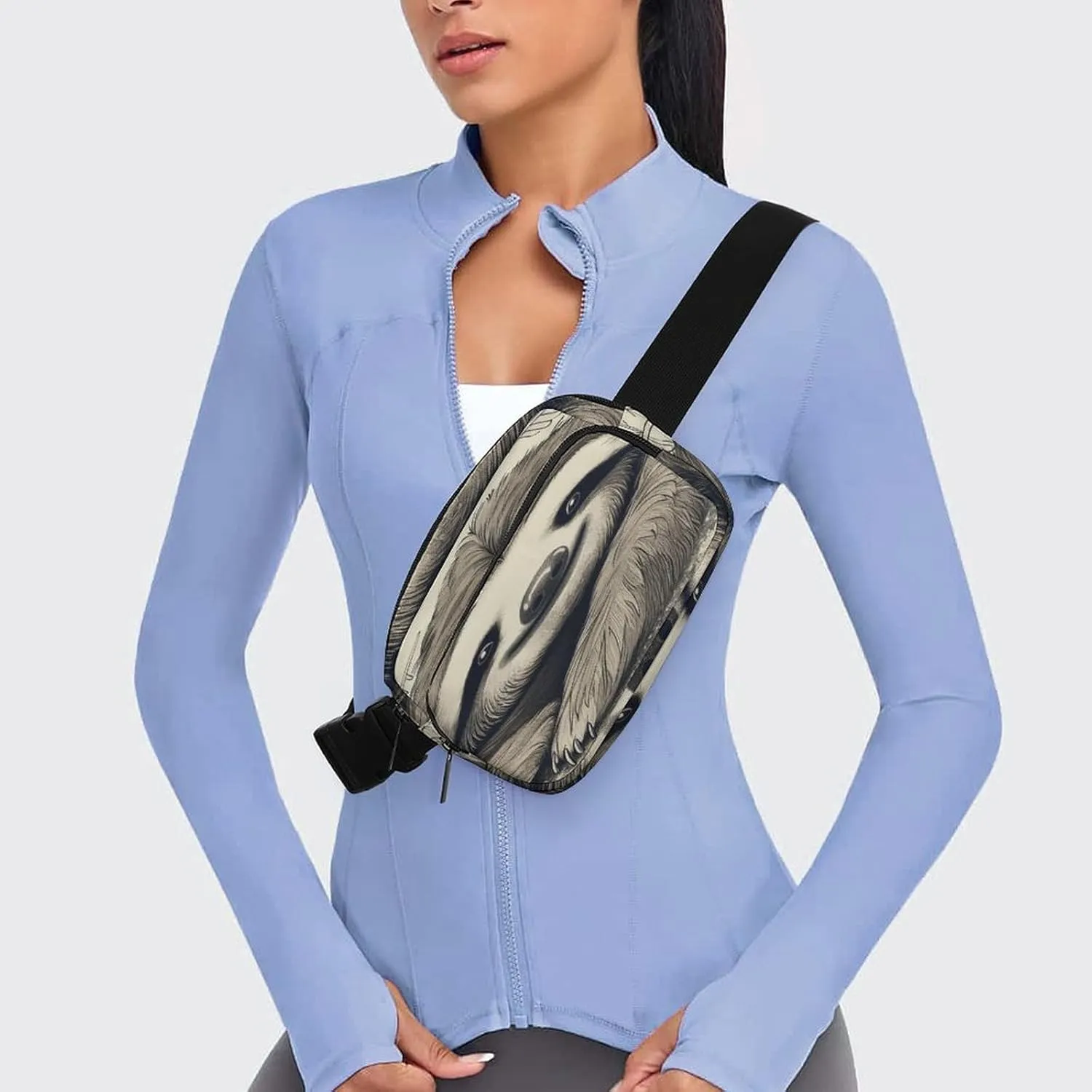 Large Waist Packs with Adjustable Strap,Sloth My Spirit Animal CrossBody Fanny Pack Casual Bag for Travel Sports Running Hiking