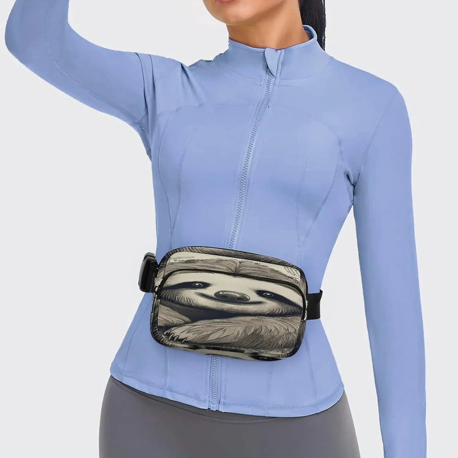 Large Waist Packs with Adjustable Strap,Sloth My Spirit Animal CrossBody Fanny Pack Casual Bag for Travel Sports Running Hiking